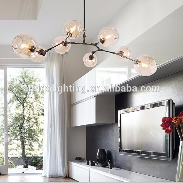 factory price contemporary glass pendant lamp GB58-7 black