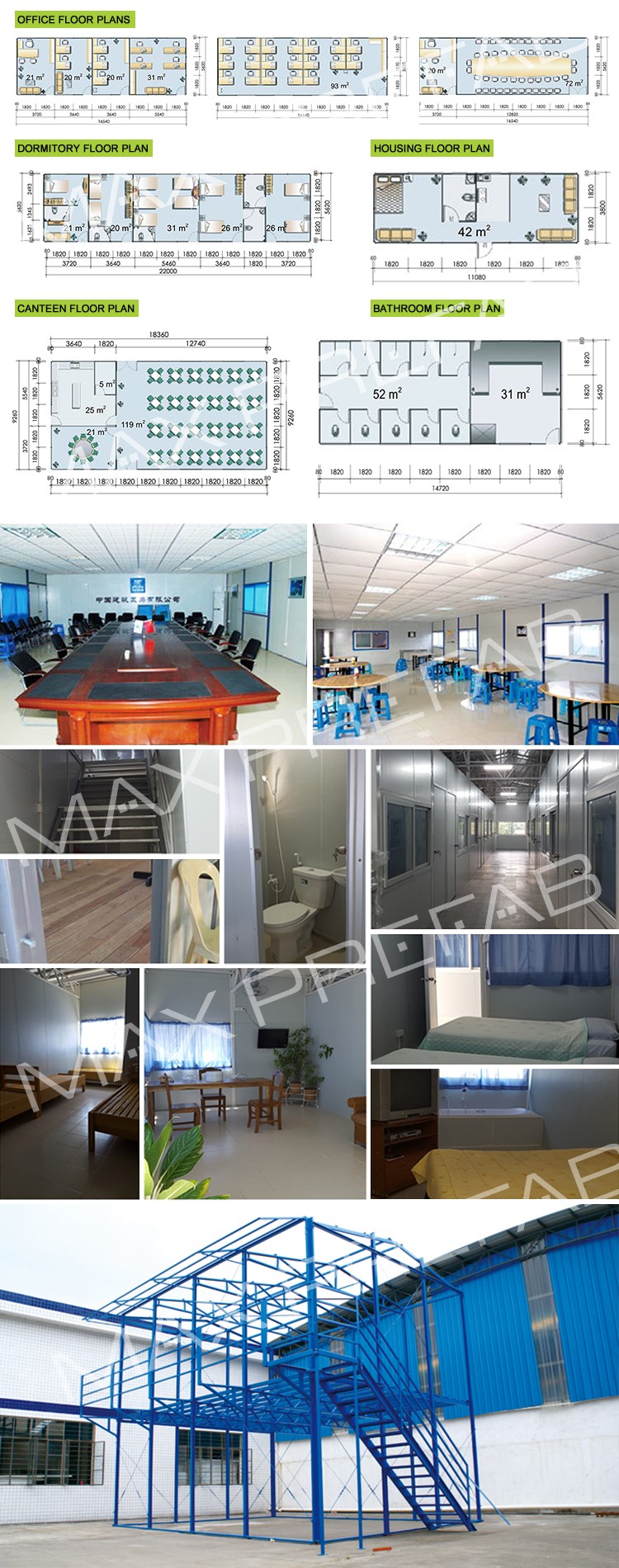 K7246 steel construction factory building K modular building for prefab work camp