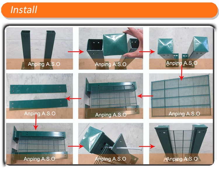 Anping factory outlet 358 mesh security fence with favorable price