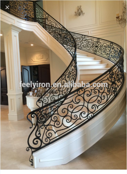 wrought iron railings for interior stairs FH-024