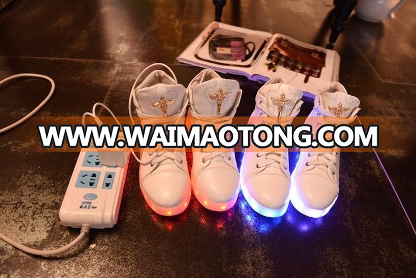 New high top led shoes men women glowing light up basket led luminous shoes adult femme flashing led shoes 35-46 size