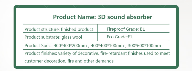 TianGe Decorative Eco-friendly Soundproof 3D Cubic Polyester Fiber Acoustic Panels