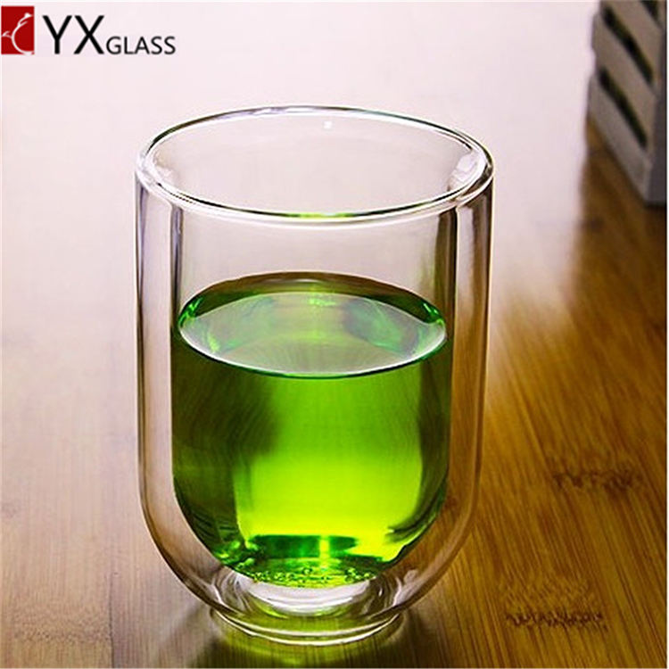 250ml heat-resistant double wall glass cups