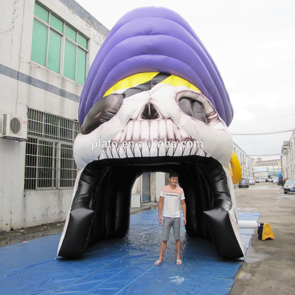 New design giant inflatable skull tunnel for outdoor event