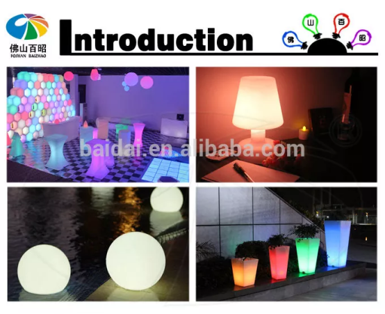 Illuminated LED Garden Flower Pot for Outdoor Party Decoration