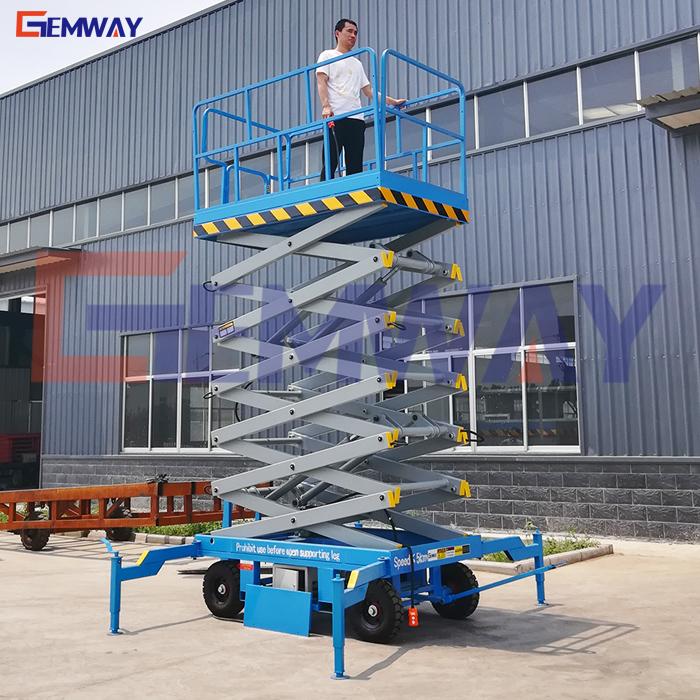 MORN brand 14m manual mobile scissor lift