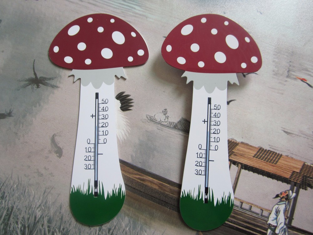 Custom Garden Sign Mushroom Shape with Thermometer