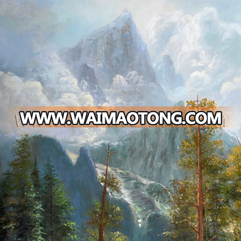 100% Handmade Impression Landscape Oil Painting Canvas Reproduction of lbert Bierstadt Sierra Nevada