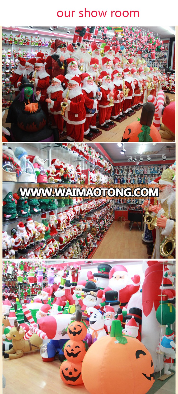 Outdoor Decoration 1.8m Christmas Inflatable Santa Claus Climbing Chimney