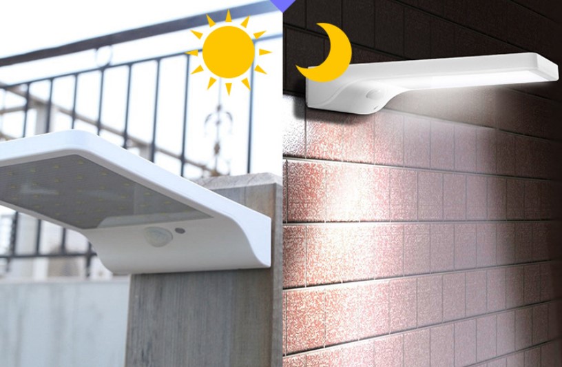 Ultra-thin intelligent human body induction LED Solar wall light outdoor waterproof garden light