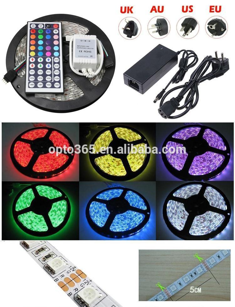 DC12V 300leds/5m smd5050 rgb led strip ribbon tape light lamp kit waterproof IP65