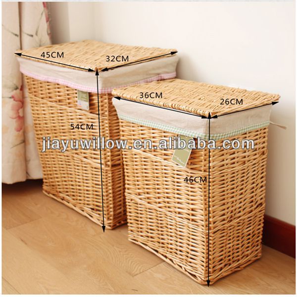 Wholesale empty rattan laundry basket from manufacturer with liner