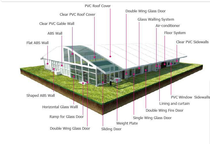 Factory supplier  Arcum shape  events glass wall tent