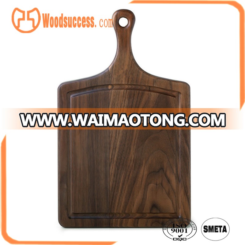 long handle black walnut antimicrobial cutting board