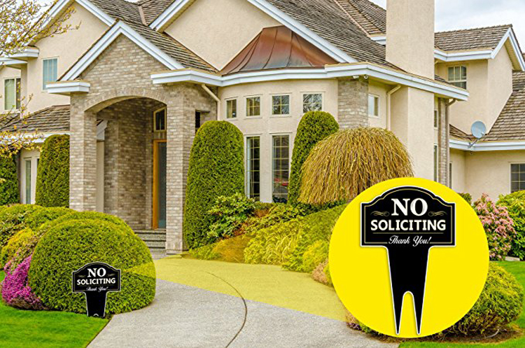 Customized Aluminum No Soliciting Home Security Warning Sign Board