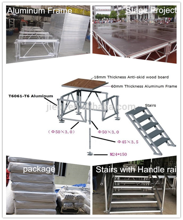 mobile event truss stage with trailer stairs for sale