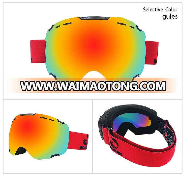 Anti-static Spherical UV400 Protective Eyewear Snow Boarding Anti-fog Ski Goggles