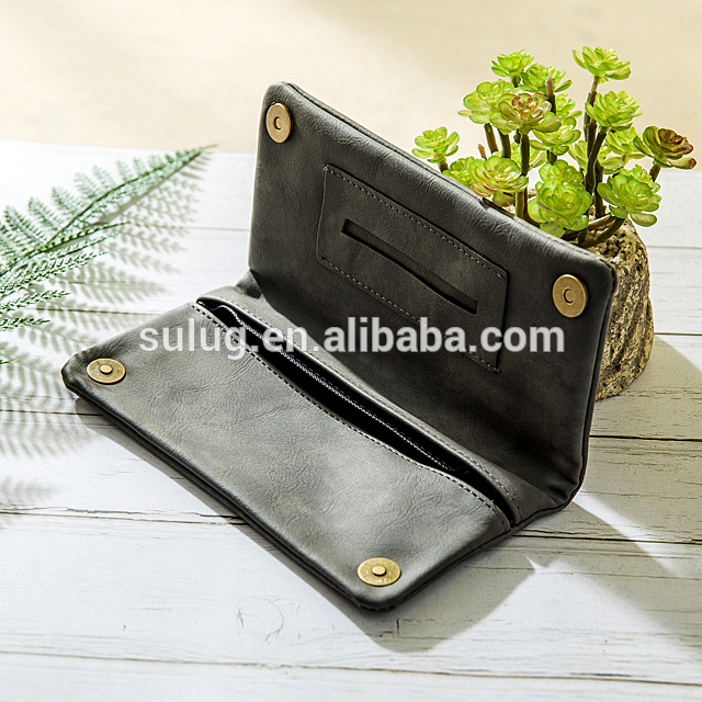 High quality Newest customized Wallet Leather tobacco pouch case rolling cigarettesoft pu leather tobacco pouch