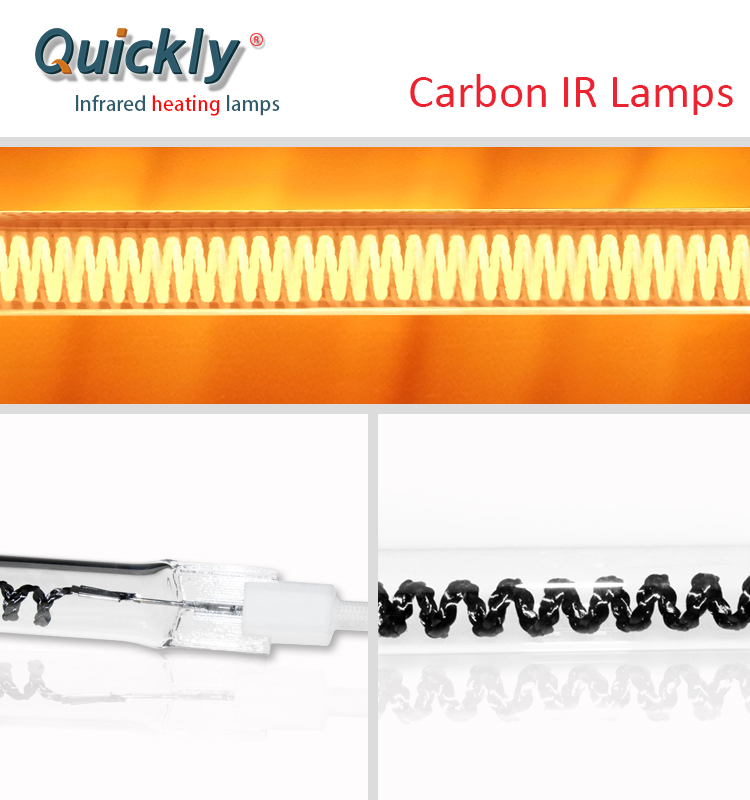 Single tube carbon fiber infrared heating element 120v 1500w