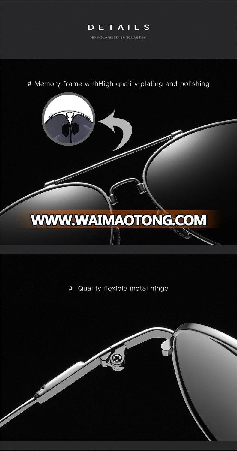 Wholesale Brand Design Oval Polarized Sunglasses Metal Frame UV400 Sun Glasses For Men