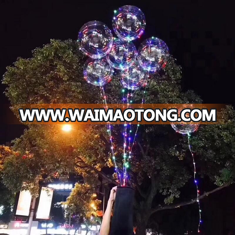 18inch Clear LED Helium Bobo Balloons with Copper LED Light Bar, String Light Creative Balloon for Birthday Wedding Christmas