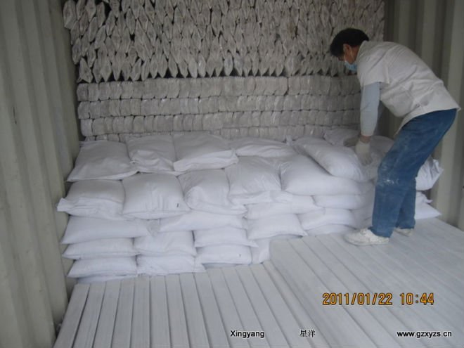 pop.plaster powder--used to make plaster products (modern building materials)