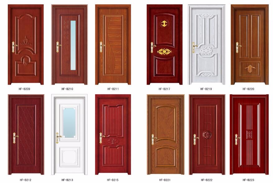 Cheap bedroom engraved wooden doors