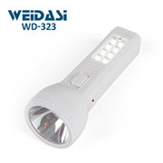 plastic portable pocket led flashlight recharge torch light for sale