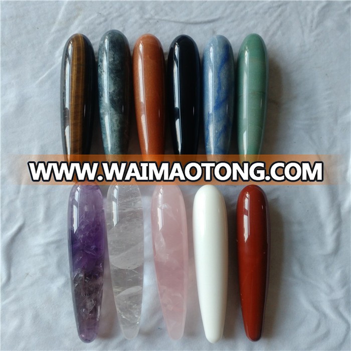 Natural safe  rose rock clear quartz crystal yoni healing for vaginal massage dildo wands