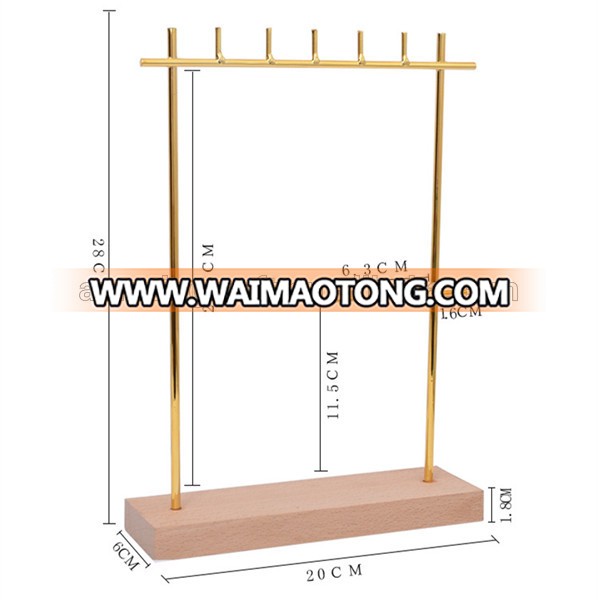 Wood Metal Jewelry Shop Display Tree Necklace Stand, Earring Holders