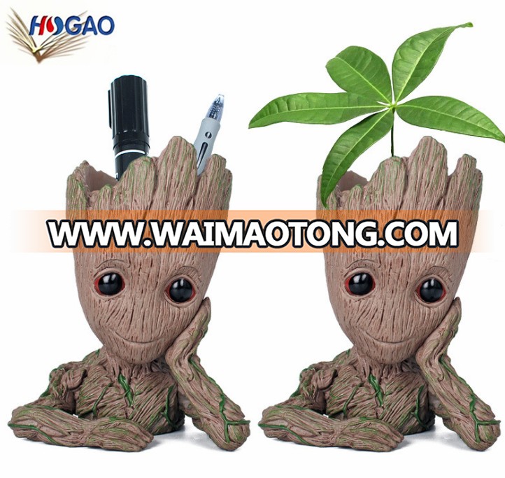 Hot selling Amazon Resin Garden Baby Groot Flowerpot Tree Monster Pen holder