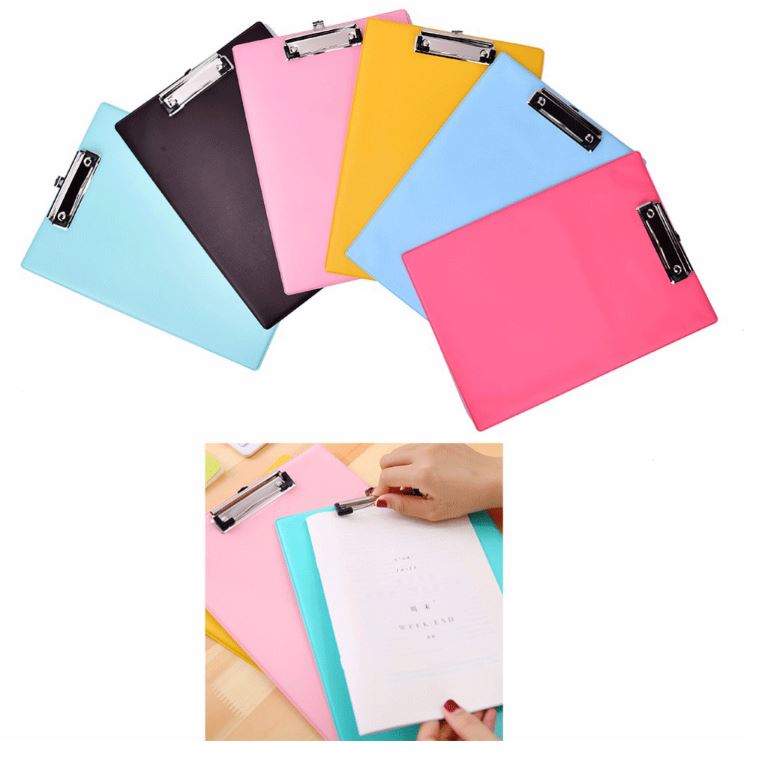 PU Leather A4 Hardboard Clipboard Organizer with 2 Stainless Profile Clips