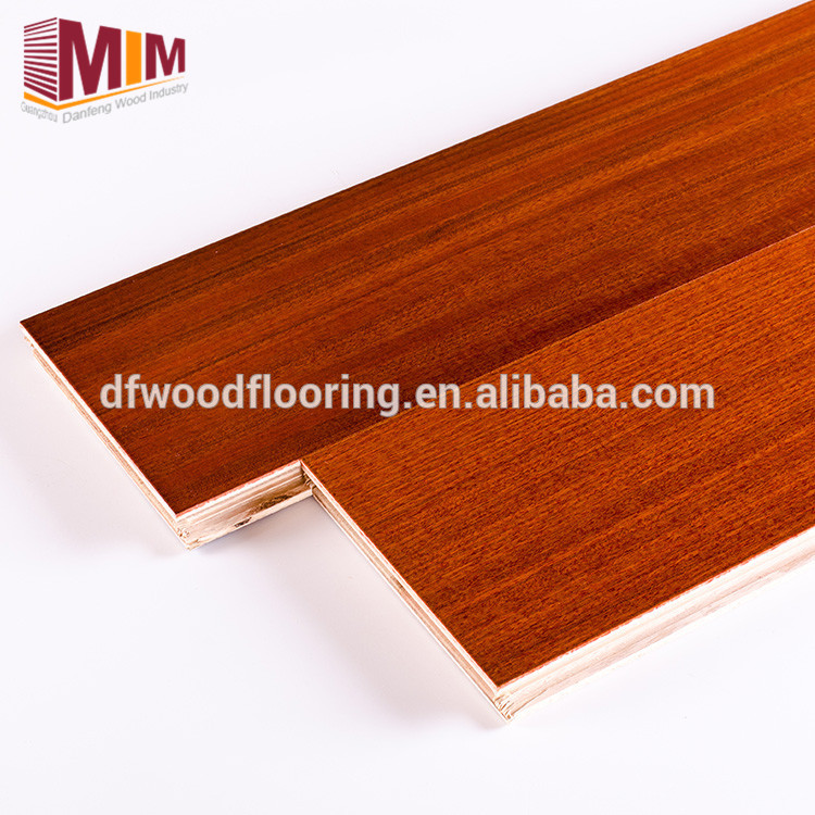 UV Coating Finished African Mahogany Multilayer Engineered Wood Flooring