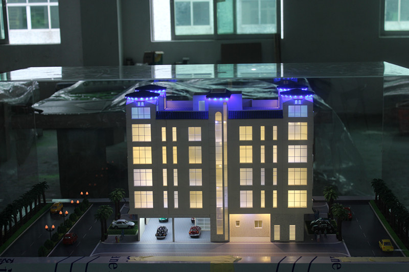 Shiny building model making for real estate / Architectural scale model with acrylic cover