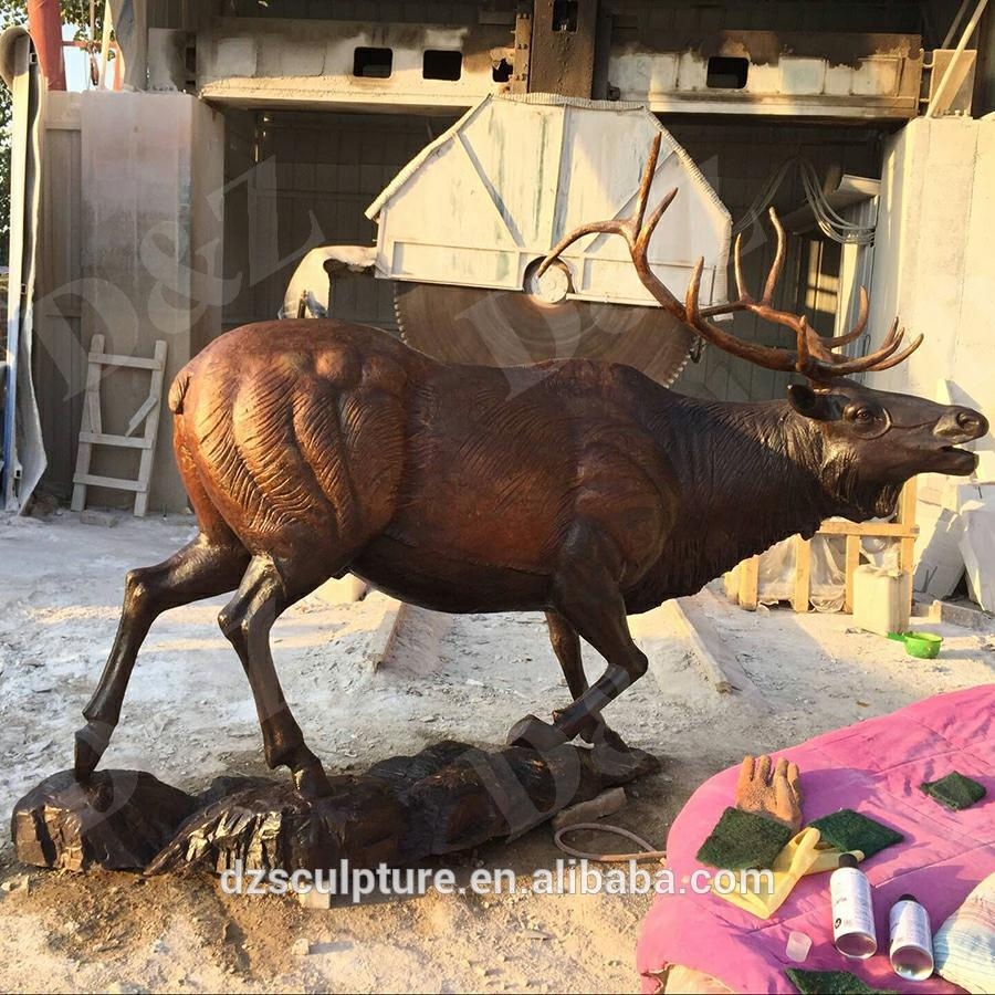 life size bronze elk sculpture outdoor decor