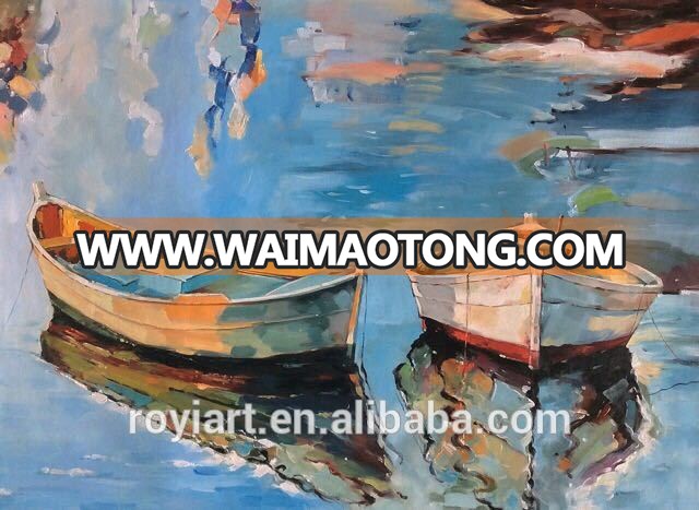 Handmade Thick strokes abstract boat knife oil painting on canvas popular sell good price