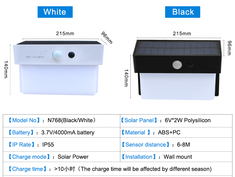 Solar wall light solar sensor wall light supper bright solar outdoor wall light led with motion sensor