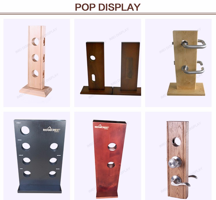 Custom high quality wooden door lock display stand with holder