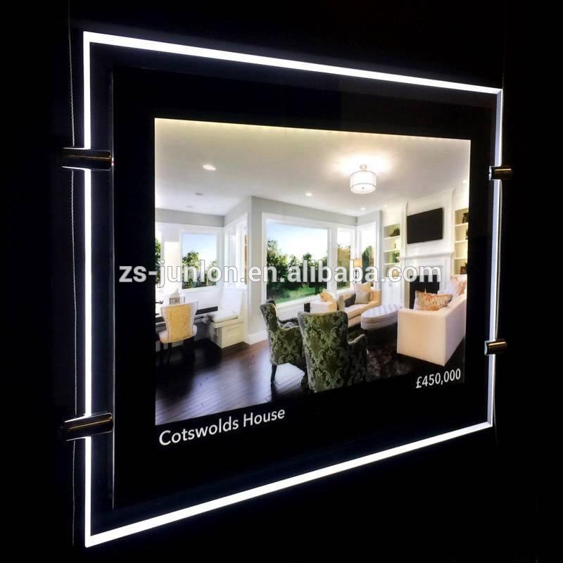 Led Picture Frame Real Estate Window Display Ceiling Hanging Crystal Lightbox