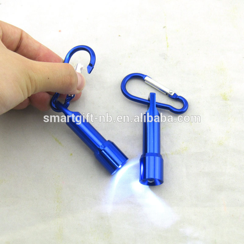 Mini led torch flashlight with carabiner keychain