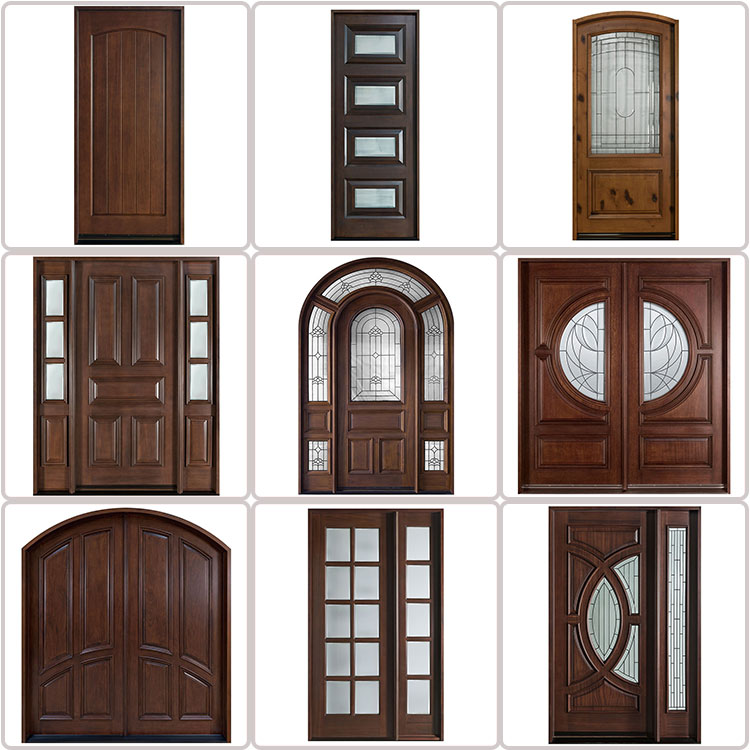 New design fire protection entry doors custom size wood frame door