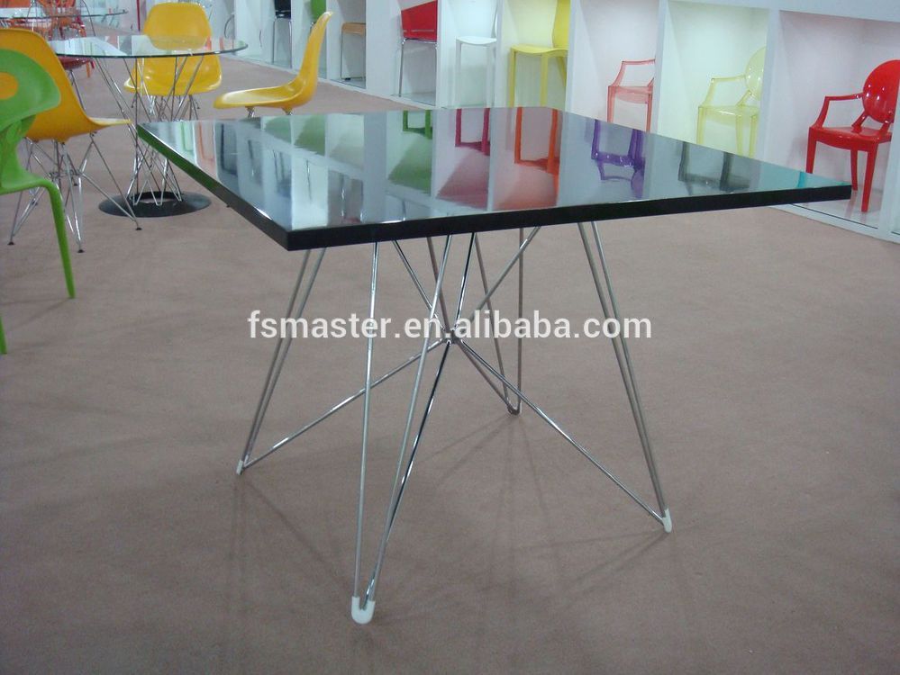 Modern Tavolo Squaie glass cube dining room table for restaurant