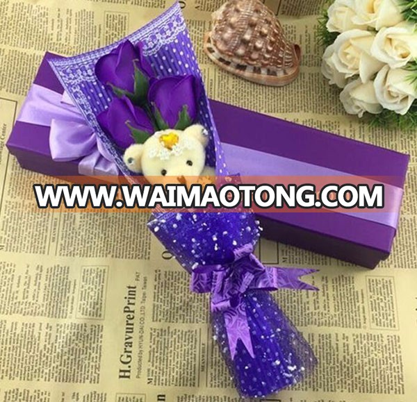 Wholesale christmas gifts artificial packing rose flowers