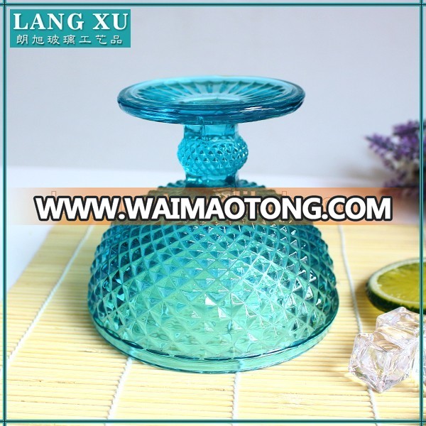 Good quality handmade crystal pudding wholesal glass bowl with foot