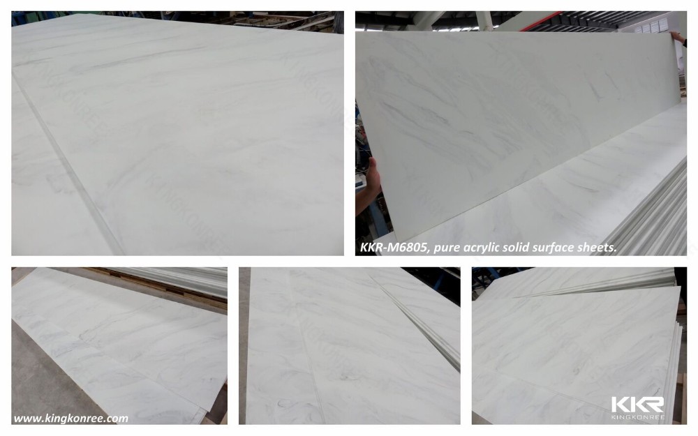 Artificial solid surface sheets match color Dove/ grey back color with tiny white and black flecks