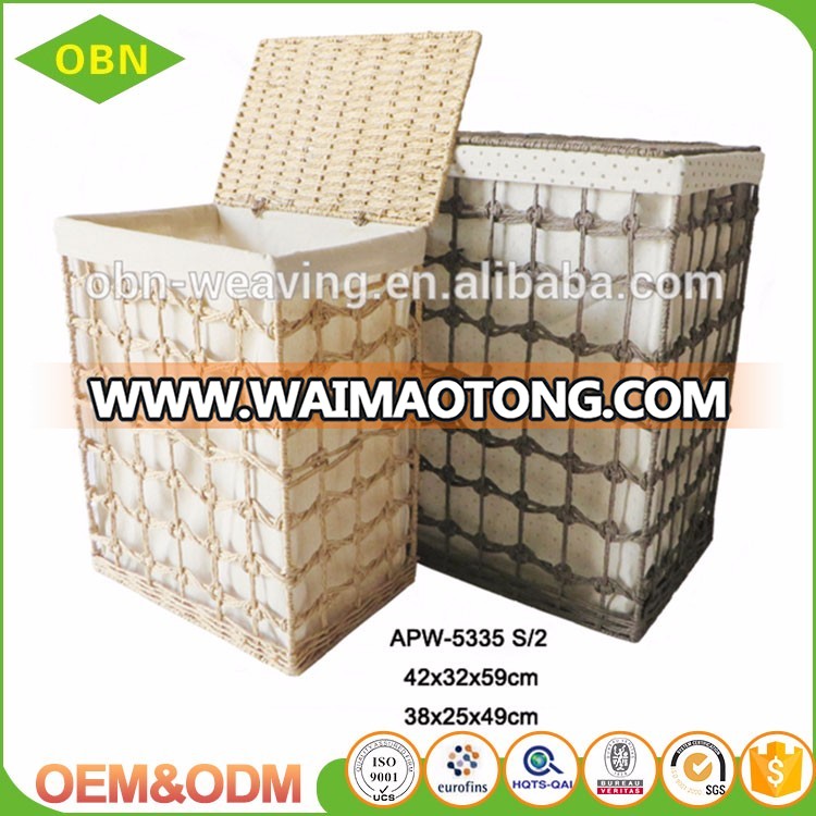 Wholesale customized China high quality cheap fabric hole weaving vintage hamper