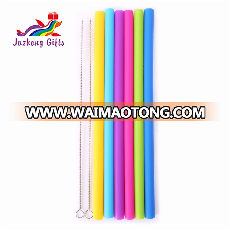 Reuseable colorful 100% silicone drinking straw on sales