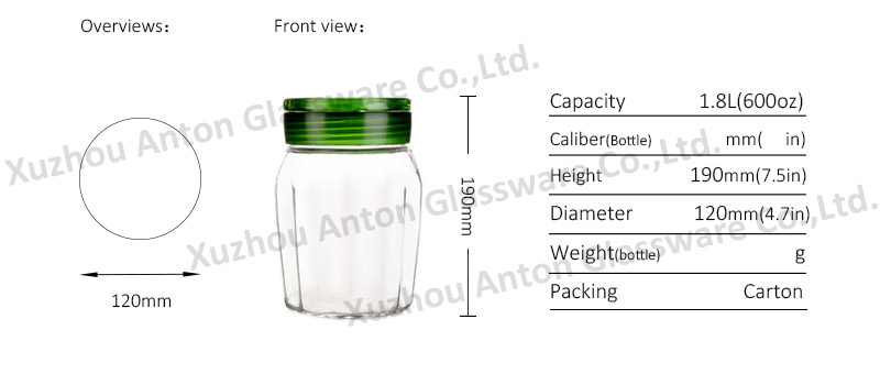 1800 ml empty glass storage containers baby food kitchen