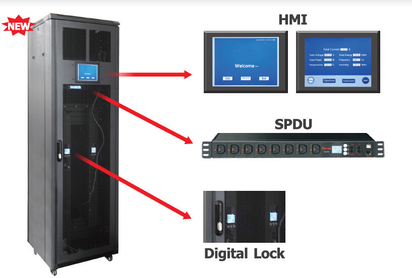 smart PDU+ LED screen+ intelligent lock+19inch 18U 22U 27U 32U 37U 42U 47U data center server rack network cabinet