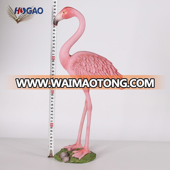 Wholesale resin pink flamingo sculpture for garden animal statues decoration